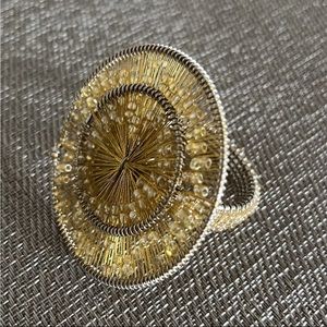 12 Napkins rings gold embellished Artisan